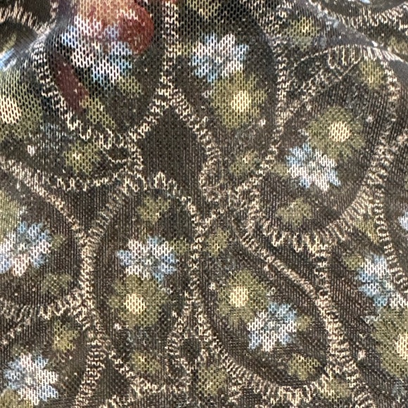 Anthropologie Green Vintage Floral Top- Size Small - Boho - Cottage Core - Picture 10 of 16